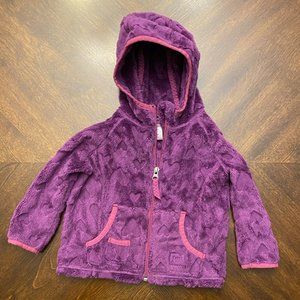 REI 12m Purple & Pink Heart Texture Fleece Jacket